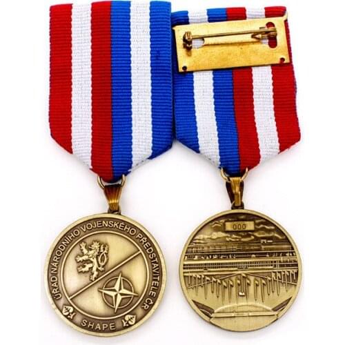 Custom Award Honor Memory Pin Badge ID Card Jewelry Keychain cheap price custom metal medals with ribbons pin