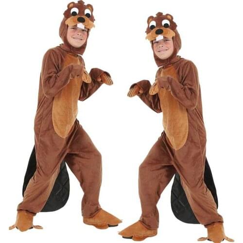 Halloween Adult kids Boy animals Otter Cosplay Costumes clothes Stage Amphibian costume Jumpsuits hats gloves shoes