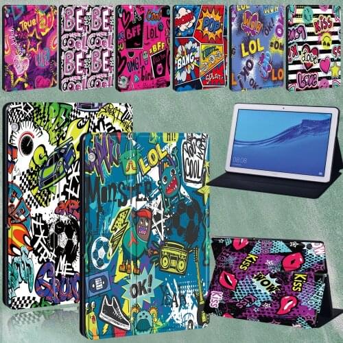 For Huawei MediaPad M5 Lite 8/T3 8.0"/T3 10 9.6"/T5 10 10.1" Leather Stand Cover for MediaPad M5 Lite 10.1"/M5 10.8" Tablet Case