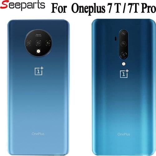 For Oneplus 7T Battery Cover Glass Door Back Housing Rear Case Battery Door Replacement Parts Oneplus 7T Pro Back Cover