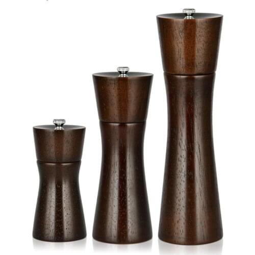 Funnel Round Wood Pepper Zinc Alloy Core 4 6 8 Inch Mill Kitchen Tool Pulverizador Manual Multipurpose Spice Mill Pepper Grinder