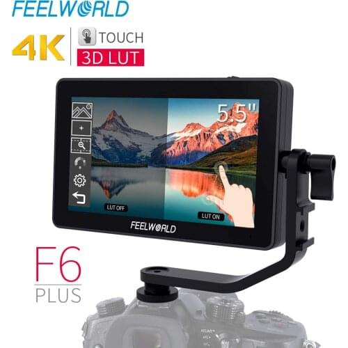 FEELWORLD F6 PLUS 5.5 Inch 3D LUT Touch Screen DSLR Camera Field Monitor IPS FHD1920x1080 Support 4K HDMI Input Output Tilt Arm
