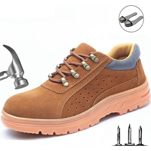 Beef tendon Bottom Shoes Safety Work Men Shoes Men anti-Smashing Anti-slip Anti-slip Protective Shoes
