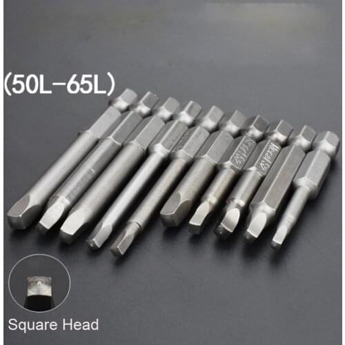 50MM/65MM Lenght Square Driver Bit Screwdriver Bits Set 1/4 Inch Hex Shank Magnetic Electric Driver Bits For Poket Hole Jig