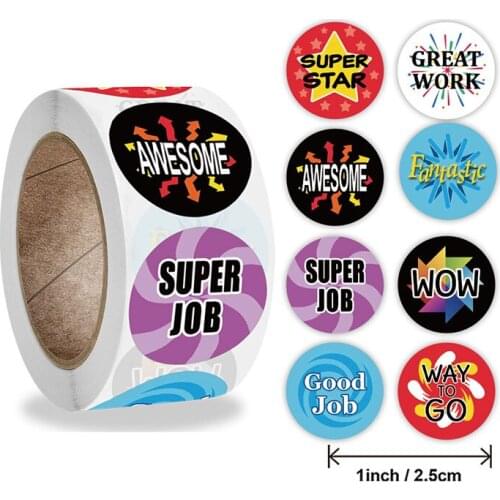 500pcs Round Roll Label Children Cute Sticker Handmade Gift Gift Box Birthday Gift Decoration Sealing Sticker 2.5cm/1inch