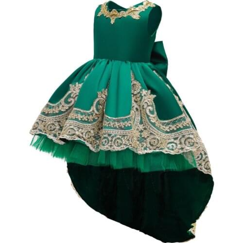 2-8 years old childrens sleeveless tuxedo embroidery evening dress Baby evening dress new girl baby birthday party Sequin dress