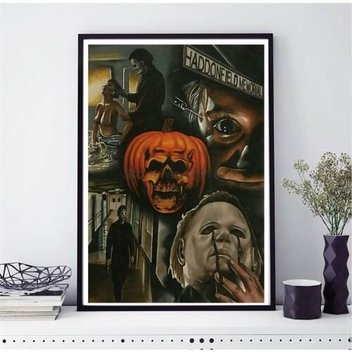 Michael Myers Horror Movie Posters Halloween Paintings On Canvas Modern Art Decorative Wall Pictures Home Decoration