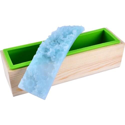 Nicole Soap Mold Set Flexible Silicone Molds with Wooden Box and Impression Mat Handmade Embossed Loaf Soap Mould