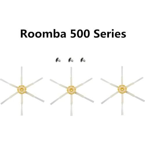 3pcs Six-paw-Side brush For Irobot Roomba 500 520 530 540 550 560 570 580 590 Robotic Vacuum 0Cleaner Spare Part (Free screw)