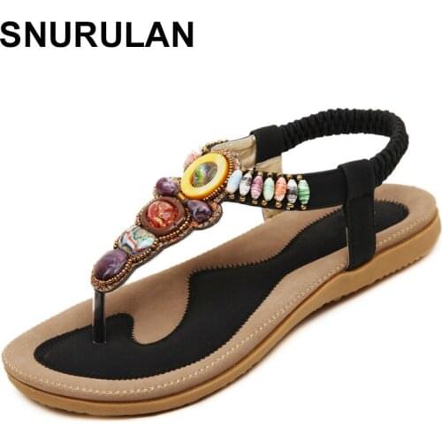 SNURULAN New 2019 Korean comfortable Bohemian sandals for women strappy shoes, siketu sandals, flat shoes