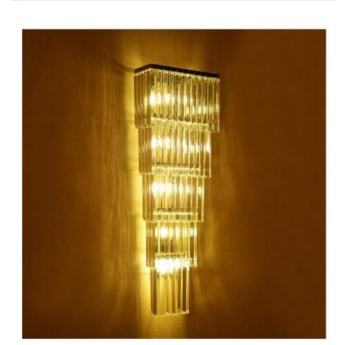 120cm XL Modern luxury crystal Bar Lighting Led wall lamp for home Hotel Lobby wall fixtures Villa project large crystal Lampara