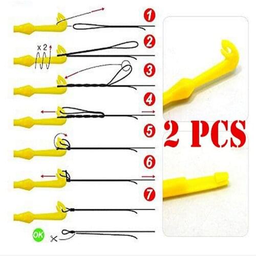 2pcs/bag Fishing Hook Tyer Hook Remover Disgorger Tool Fast Knot Tying 151mm Hook Loop Fast Draw Fishing Line Tier Kit Tool