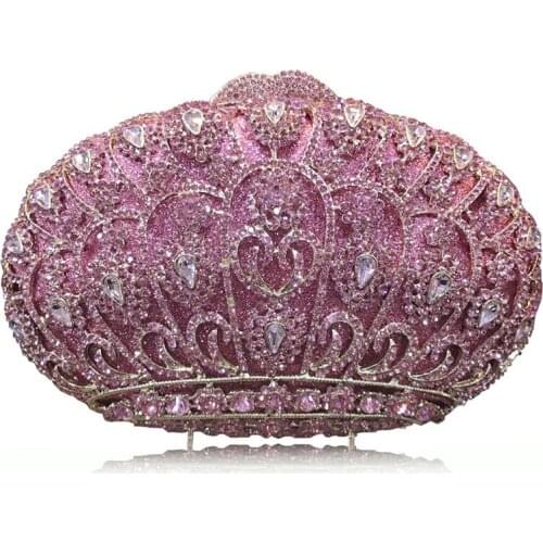 Diamond Dinner Party Hand Bag Crown Shape Hand Bag Bridal Wedding Dress Evening Bag