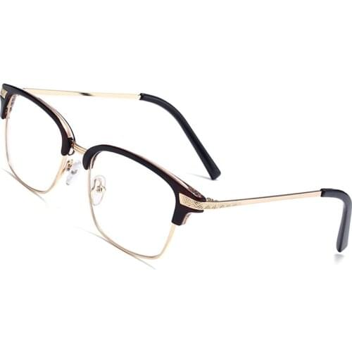 Vintage Retro Clear Lens Glasses Women Semi-Rimless Frame Brand Designer Goggle Eyewear Anti Blue Light Eyeglasses Men Hot Sale