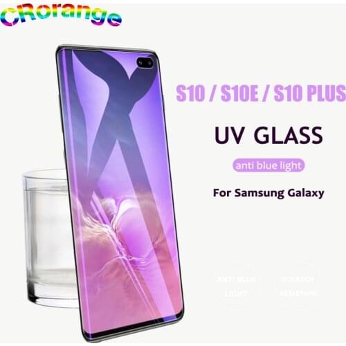 UV Glue Full Cover Anti Blue Light Screen Protector For Samsung S10 plus S10e S8P Liquid UV Glass For Samsung S8 S9 Plus Note 9