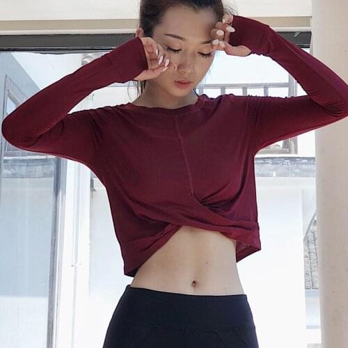 Women Sweatshirts Yoga Wear Long Sleeve Yoga Shirts Crop Top Female Running Jogging Casual Fitness Gym Workout Athletic T-shirts