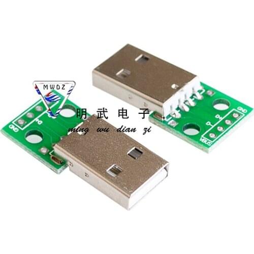 10 pcs USB Male Connectors to DIP Adapter Plate Converter 4 Pin for 2.54mm PCB Board PCB Board