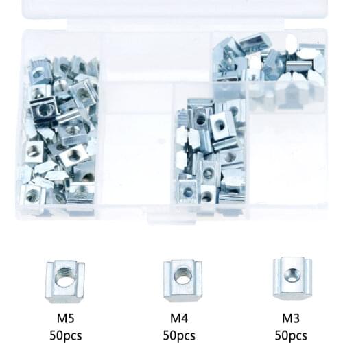 120pcs/box M3/M4/M5 for 20 Series Slot Sliding T Nut Hammer Drop In Nut Fasten Connector 2020 Aluminum Extrusion Profile