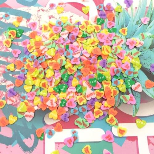 20g Colorful Love Heart Shape Polymer Hot Clay Sprinkles for Crafts Nail Art Decoration DIY Scrapbooking Phone Accessories 5mm