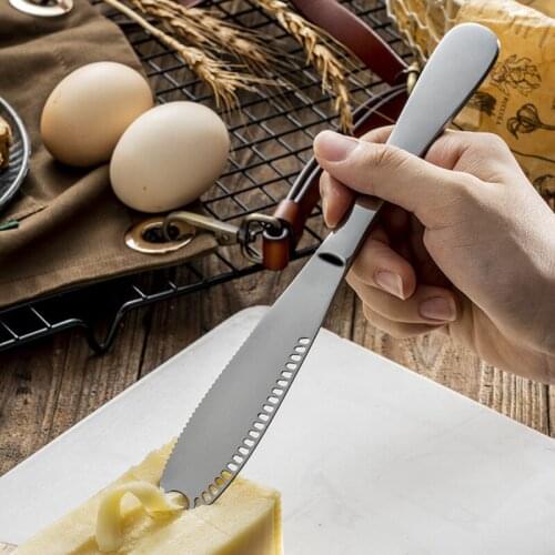 3-In-1 Stainless Steel Butter Knife, Sharp Bright Finish Spreader for Cutting Cheese, Beef Tallow, Cake, Cream, Kitchen Knives
