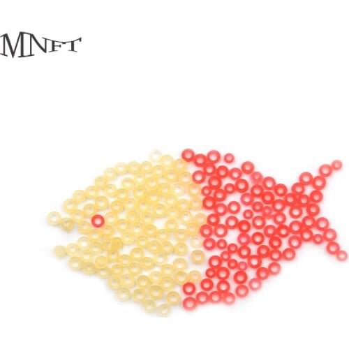 MNFT 300PCS/Packs Micro Pellet Bait Bands Match Fishing Terminal Tackle Pale Yellow Red Bait Rubber