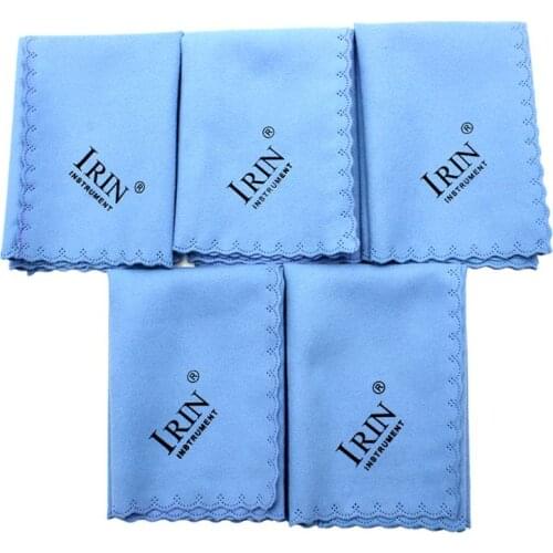 5pcs Microfiber Cleaning Polishing Polish Cloth for Musical Instrument Guitar Violin Piano Clarinet Trumpet Sax Universal