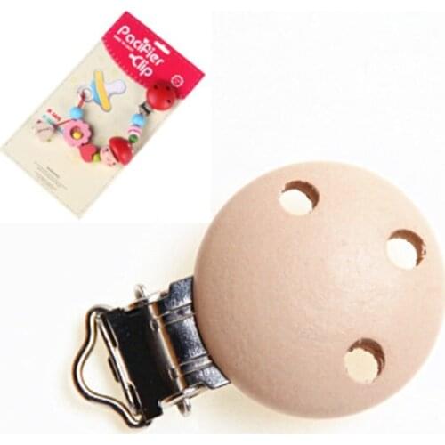 5Pcs Pacifier Holder Clip Natural Baby Style Wood Baby Pacifier Clip Wood Metal Holders Infant Cute Soother Accessories Clasps