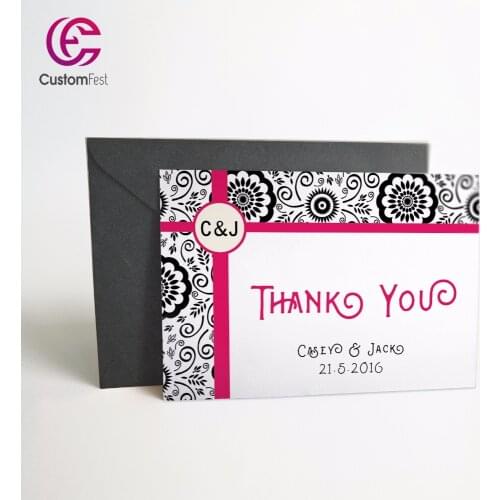 50pcs/lot Personalized Thank you card or save the date card with free envelop cross design 043