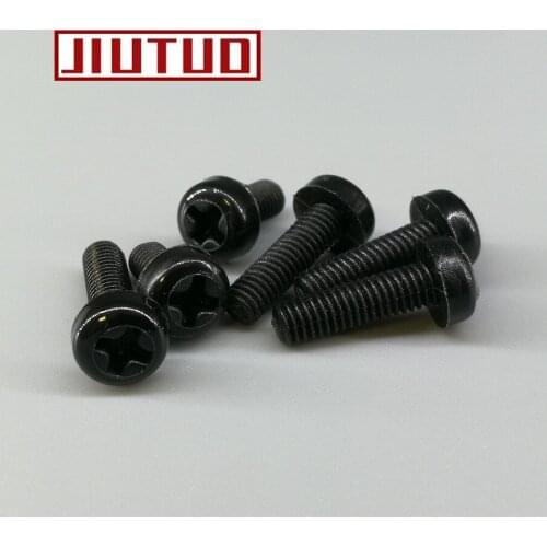 50PCS M2*4/5/6/8/10/12 black Round head cross nylon pan screw phillips Round Head Screw M2 screws 2mm screw bolt