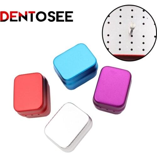 1pcs Aluminum Dental Disinfection Box Autoclave Sterilizer Case Burs Endo Files Holder 30 Holes For Burs Dentist Lab Instrument