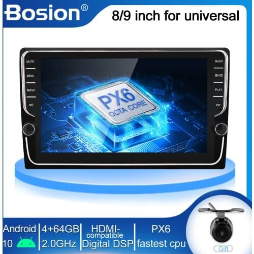 1 Din Android 10 4GB+64GB 8/9 Inch Car Radio Multimedia Video Player 1Din Navigation GPS for Universal Autoradio DSP AHD CAM USB