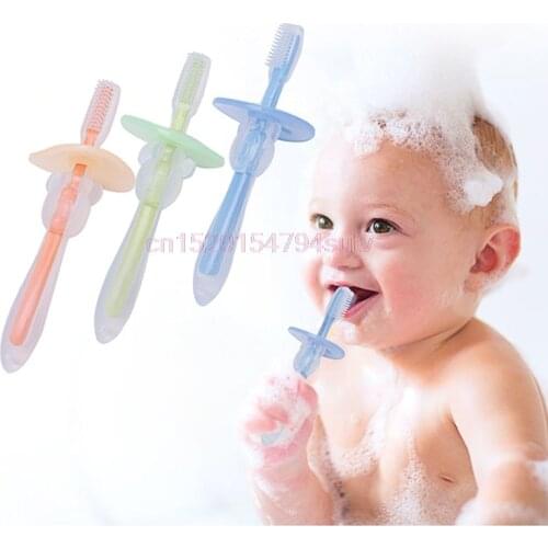 Baby Teether Training Teeth Soft Toothbrush Brush Safe Bendable #h055