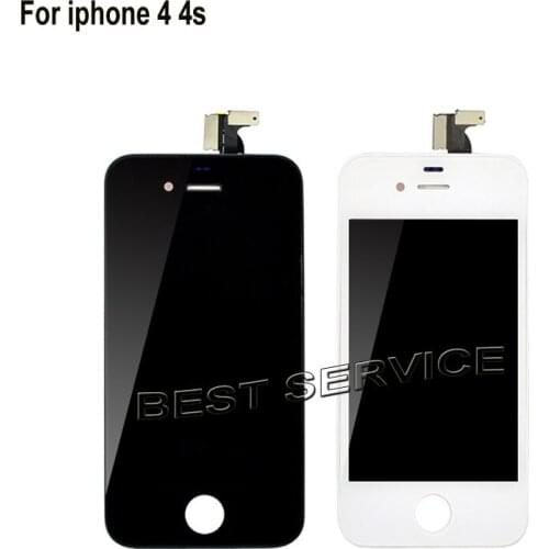 For iPhone 4 4G 4s LCD Screen Display with Touch Screen Digitizer assembly Black White no dead pixel