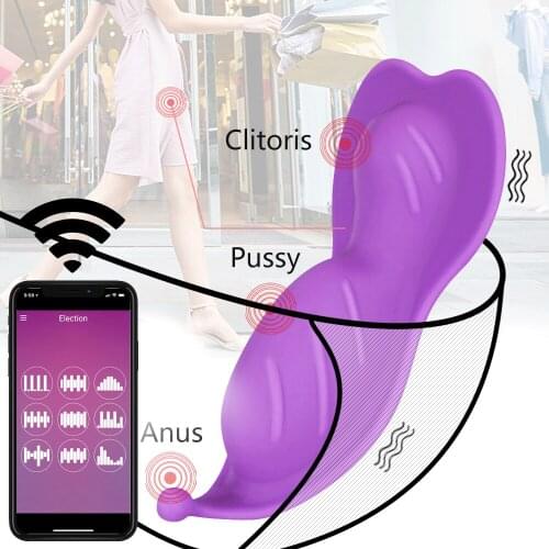 Butterfly Wearable Dildo Vibrator for Women Bluetooth Vibrator Wireless APP Remote Control Vibrating Panties Sex Toys for Couple