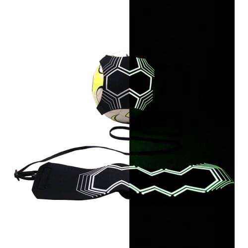 Football Trainer Luminous Fluorescent Night Self-adhesive Ball Practice Belt Equipment Soccer Training Assistance Adjustable NEW