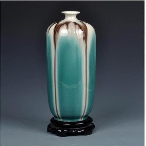 HOT SALE 2020 home office business Shop FENG SHUI Decorative art vase CHINESE Royal jun porcelain flower vase statue-GOOD GIFT