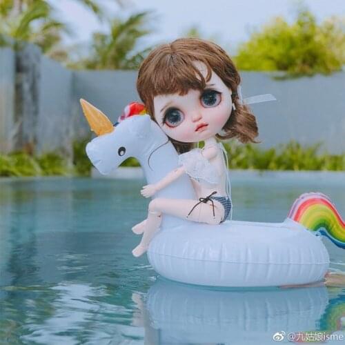 Blyth doll lifebuoy Swimming Float suit for 1/6 Blyth ICY BJD Licca cute summer decoration with a random color blast pump