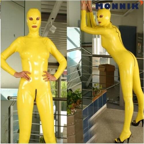 MONNIK latex 100% 0.4mm Latex Mask Men Yellow and Black Neue Stilmaske