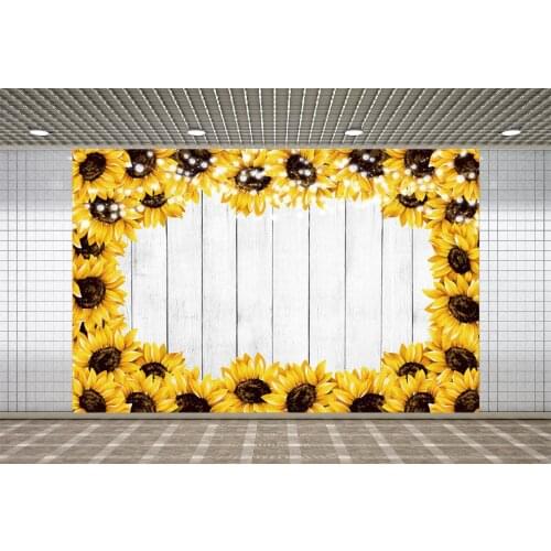 Lyavshi Sunflower White Wooden Boards Light Decor Backdrop For Photographic Hardwood Child Toys Photocall Poater Photo Studio