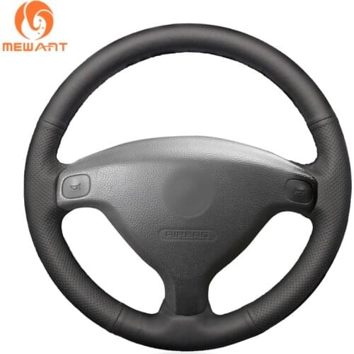 MEWANT Black Artificial Leather Hand Sew Wrap Car Steering Wheel Cover for Opel Astra G Corsa B Zafira A Agila A Combo B Tigra