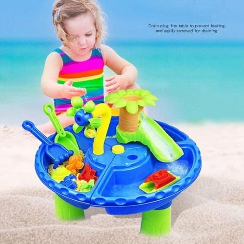 Childrens Beach Toy Set Play Sand Toys Kids Summer Beach Table Baby Water Sand Digging Tools for Seaside Swimming Pool