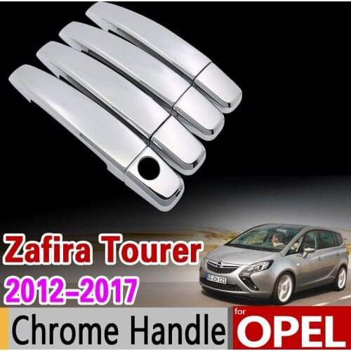 For Opel Zafira Tourer C Chrome Handle Cover Trim Set Vauxhall 2012 2013 2014 2015 2016 2017 Car Accessories Sticker Car Styling
