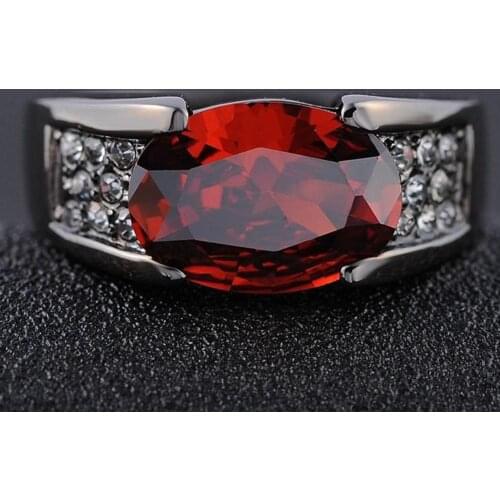 New Wedding Rings Black Gun Red Engagement Rings Luxurious Jewelry Wedding Ring for Women