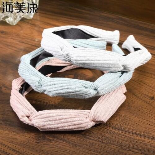 Haimeikang Solid Color Cloth Headband Bezel Hair Hoop For Women Turban Hairbands Girls Hair Accessories Headwear New Style 2021