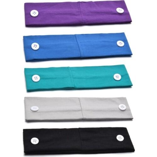 Button Headband Ear Protection Elastic Yoga Fitness Headband Sports Headwear Hairband For Men Women