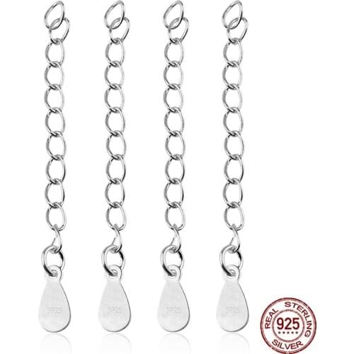 S925 water drop tail chain necklace bracelet love tag extension line water drop extension chain diy accessories