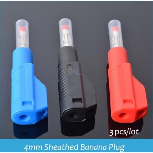 Sindax 3PCS 4mm Sheathed Banana Plug High-Pressure Safety Banana Plugs DIY Banana Plugs For Test Probes