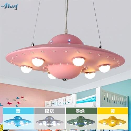 New Ufo Flying Saucers Modern Led Chandeliers for Children BedRoom Colorful Kids Hanging Light Fixtures Living Room Decoration