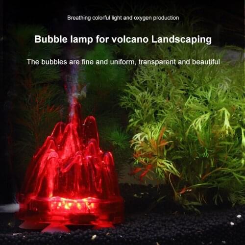 LED Colorful Fish Tank Bubble Light Creative Volcano Model Aquarium Decorative Night Lights Aquatic Pet Oxygenation Accessories