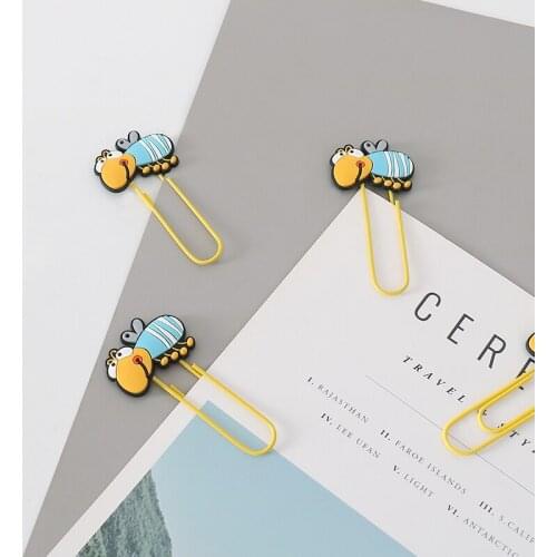 TUTU 4pcs/lot Hotsale bees Metal Binder Clips Notes Letter big Paper Clip Office School Supplies Bookmark Promotional Gift H0246